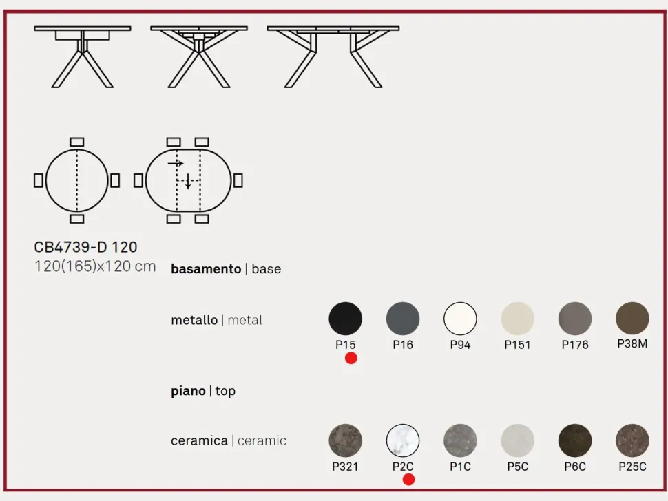 Tavolo con piano in ceramica rotondo di Connubia a PREZZO OUTLET