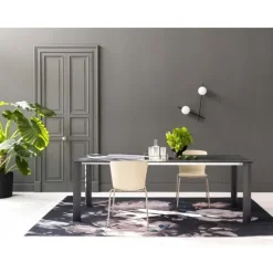 Tavolo con piano in marmo rettangolare di Artigianale a PREZZO OUTLET