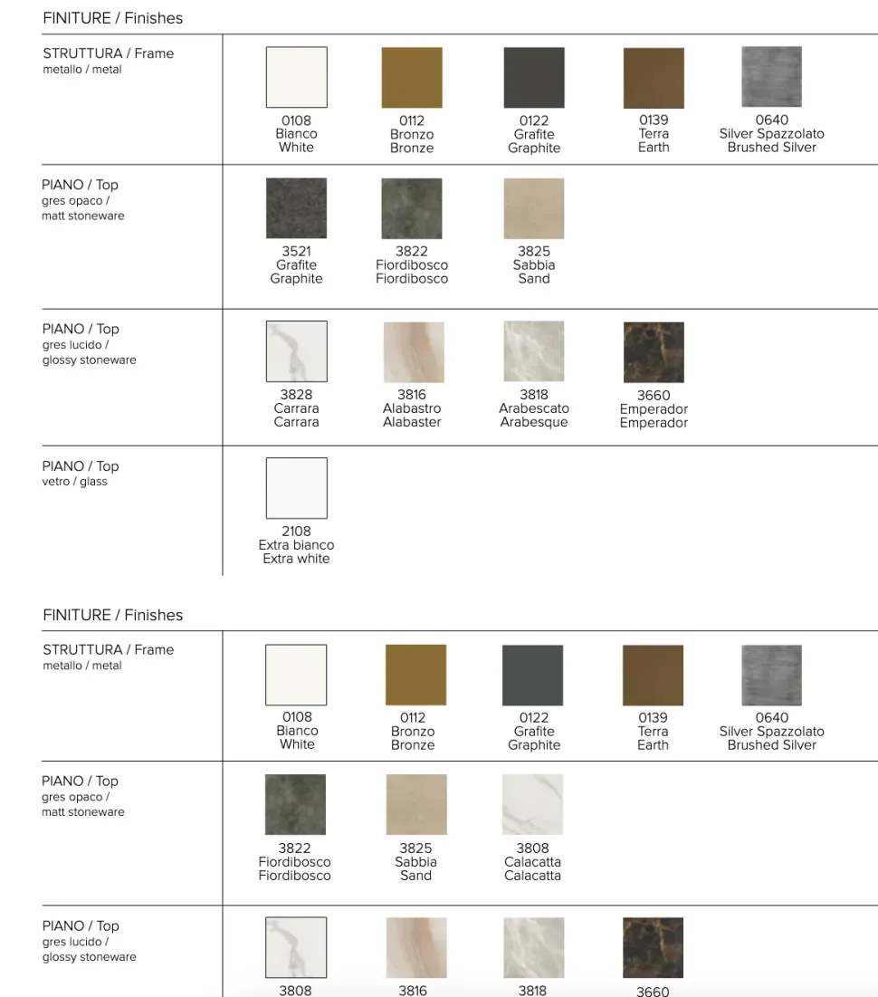 Tavolo con piano in vetro rettangolare di Collezione esclusiva a PREZZO OUTLET