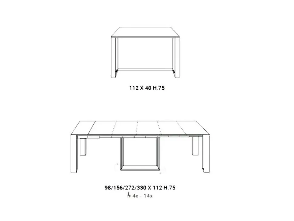 Tavolo consolle modello A3 Ozzio a prezzo scontato