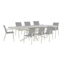 Tavolo da giardino Tavolo pascal allungabile 200/260 cm con 8 poltrone odeon rastin - bizzotto a marchio Bizzotto a prezzo ribassato