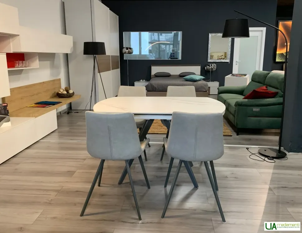 Tavolo ellittico in ceramica Vortice di Target point in Offerta Outlet