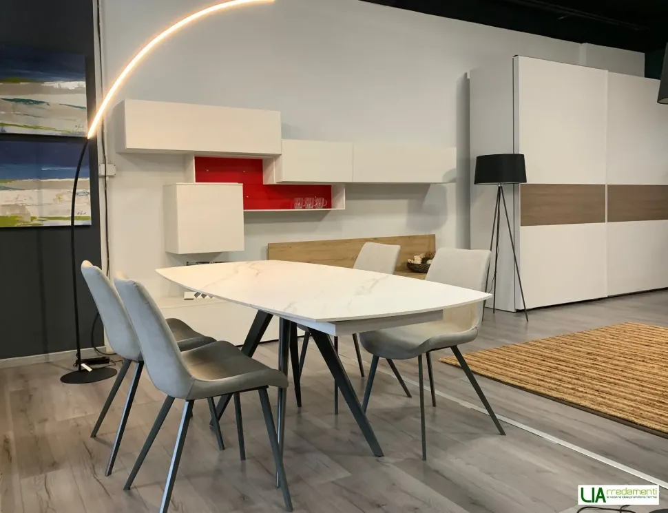 Tavolo ellittico in ceramica Vortice di Target point in Offerta Outlet