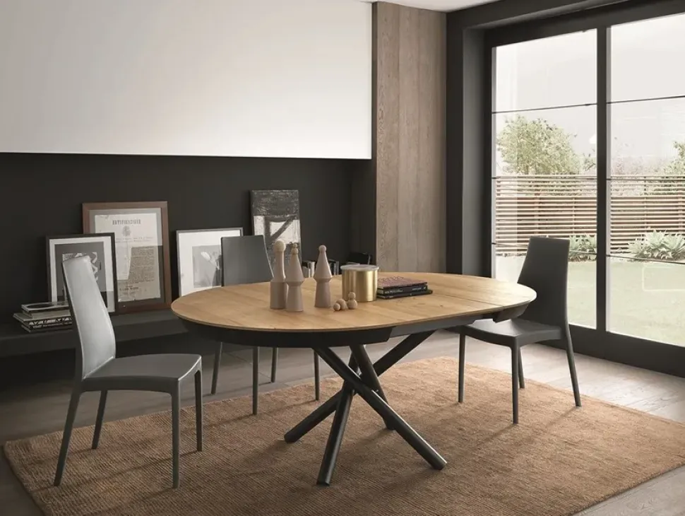 Tavolo Fahrenheit round Altacom in laminato Allungabile