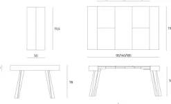 Tavolo in altri materiali rettangolare Consolle panachè Easyline in offerta outlet