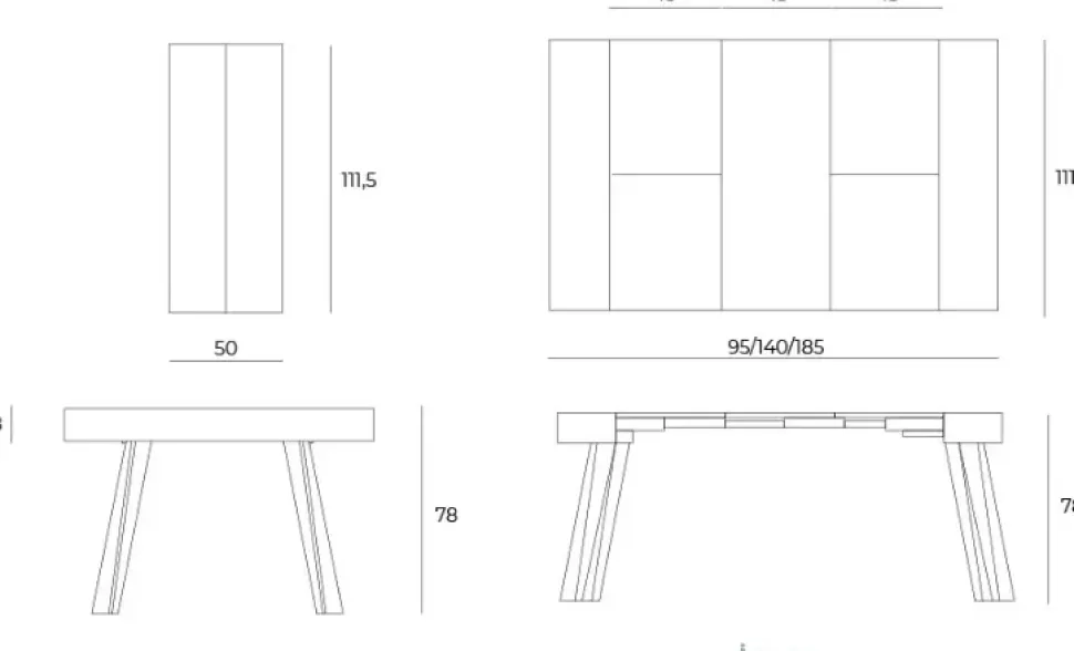 Tavolo in altri materiali rettangolare Consolle panachè Easyline in offerta outlet