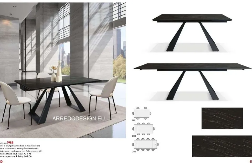 Tavolo in ceramica rettangolare Tempor 1988 Collezione esclusiva a prezzo ribassato