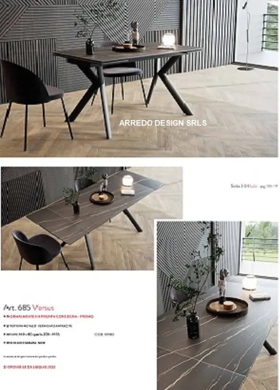 Tavolo in ceramica rettangolare Versus 685 * La seggiola a prezzo ribassato