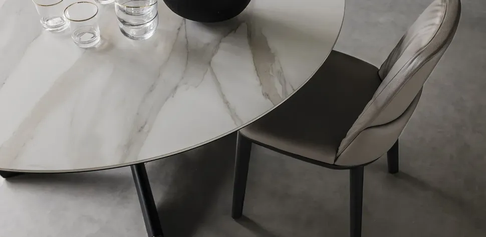 Tavolo in ceramica rotondo Planer keramik round Cattelan in offerta outlet