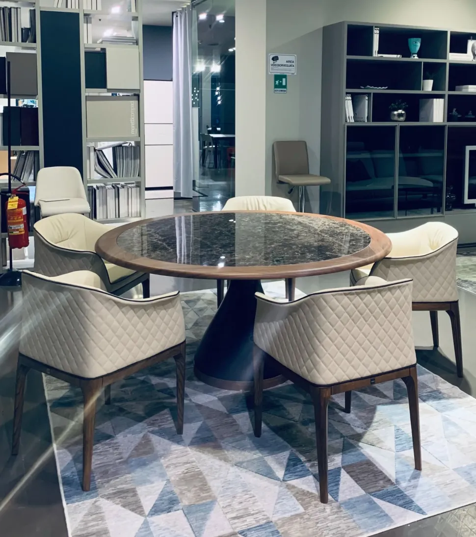 Tavolo in ceramica rotondo Dolly Tonin casa in offerta outlet