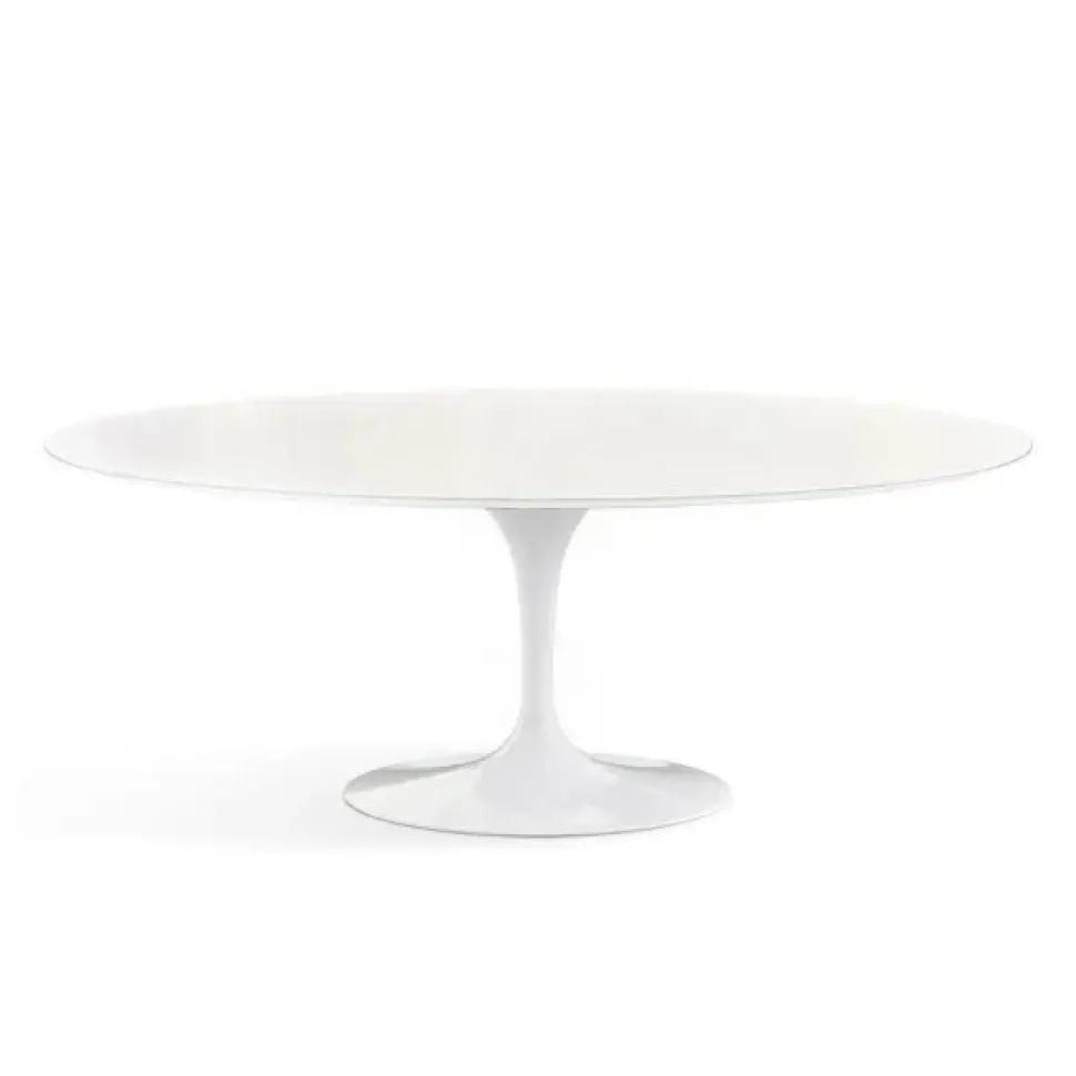 Tavolo in laccato ellittico Saarinen laccato bianco Sigerico in offerta outlet