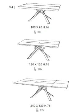 Tavolo in laminato rettangolare Lungo largo Easyline a prezzo scontato