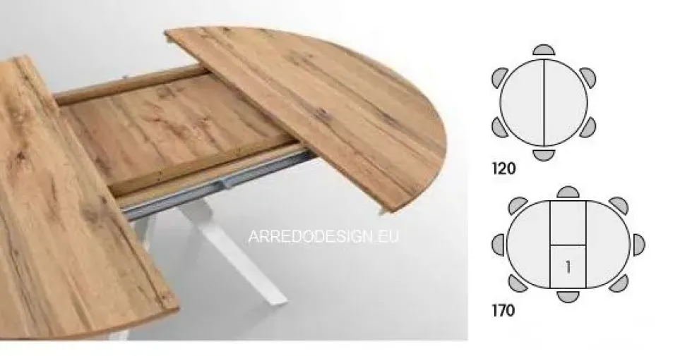 Tavolo in laminato rotondo Tempor 2177 Collezione esclusiva a prezzo scontato