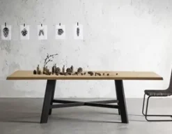 Tavolo in legno rettangolare Thor 240 fisso Point house in offerta outlet