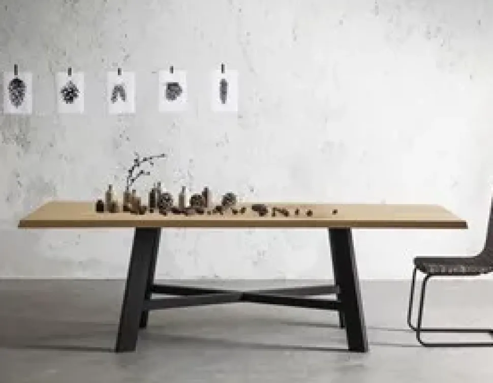 Tavolo in legno rettangolare Thor 240 fisso Point house in offerta outlet