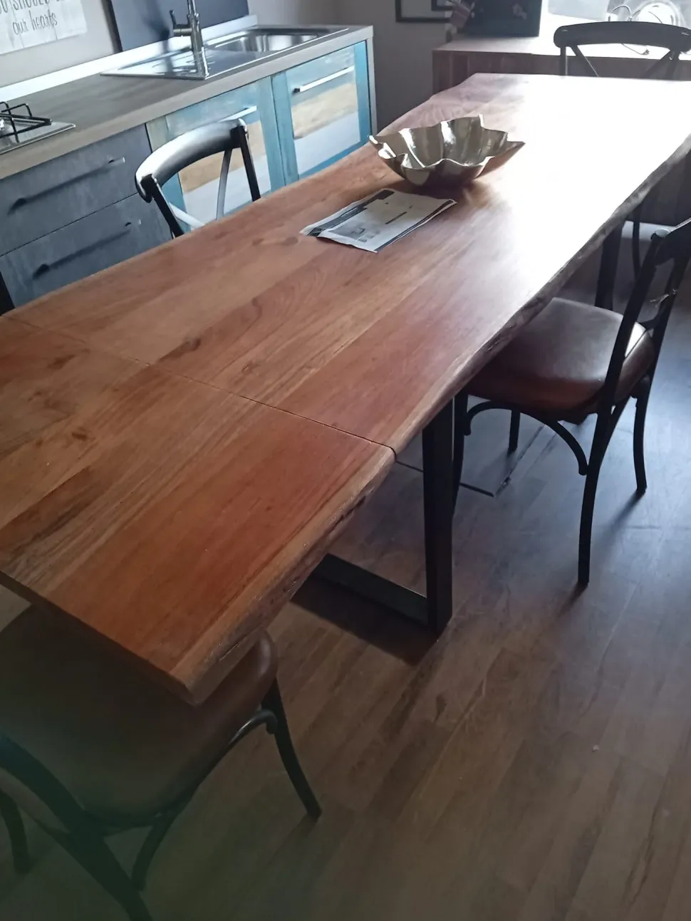 Tavolo in legno rettangolare Tavolo in vero legno industrial design austin allungabile Outlet etnico in offerta outlet