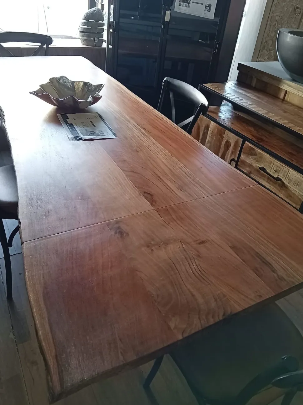 Tavolo in legno rettangolare Tavolo in vero legno industrial design austin allungabile Outlet etnico in offerta outlet