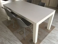 Tavolo in legno rettangolare Tavolo rovere verniciato bianco dim. 180x95 cm allungbile  sino a 280 cm Artigianale a prezzo ribassato