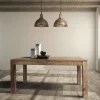 Tavolo in legno rettangolare Tavolo  nature allungabile con prolunghe a scomparsa   Outlet etnico a prezzo scontato