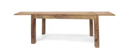 Tavolo in legno rettangolare Tavolo nature allungabile con prolunghe a scomparsa Outlet etnico a prezzo scontato