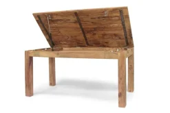 Tavolo in legno rettangolare Tavolo nature allungabile con prolunghe a scomparsa Outlet etnico a prezzo scontato