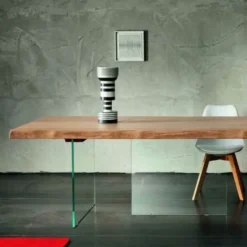 Tavolo in legno rettangolare Ice Alta corte in offerta outlet