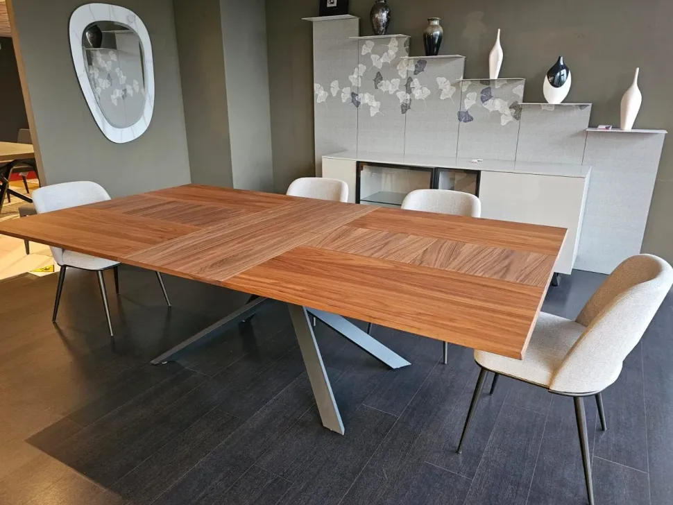 Tavolo in legno rettangolare 4x4 noce Tomasella in offerta outlet