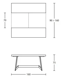 Tavolo in legno rettangolare Sipario 160 Altacom in offerta outlet