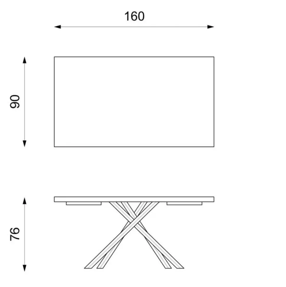 Tavolo in legno rettangolare Spike Stones in Offerta Outlet