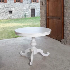 Tavolo in legno rotondo Tavolo rotondo shabby allungabile Lion's in offerta outlet