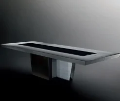 Tavolo in marmo rettangolare Tavolo luxury legno e marmo  Md work in offerta outlet