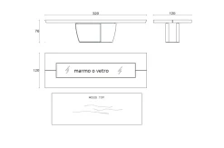 Tavolo in marmo rettangolare Tavolo luxury legno e marmo  Md work in offerta outlet