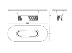 Tavolo in marmo sagomato Piano palissandro struttura nabuk pelle luxury maxi Md work in offerta outlet