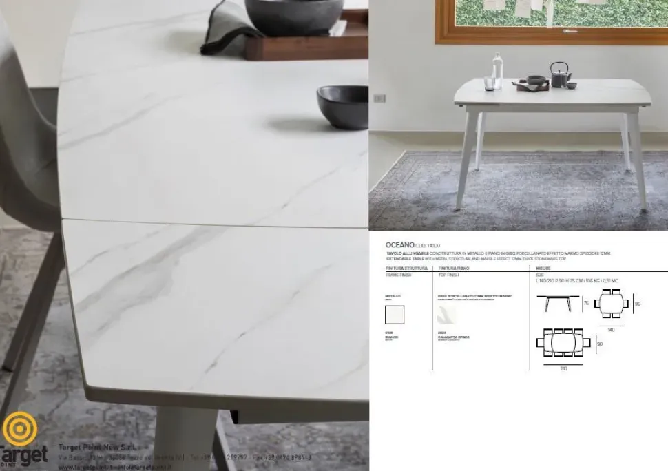 Tavolo in offerta outlet modello Oceano di Target point