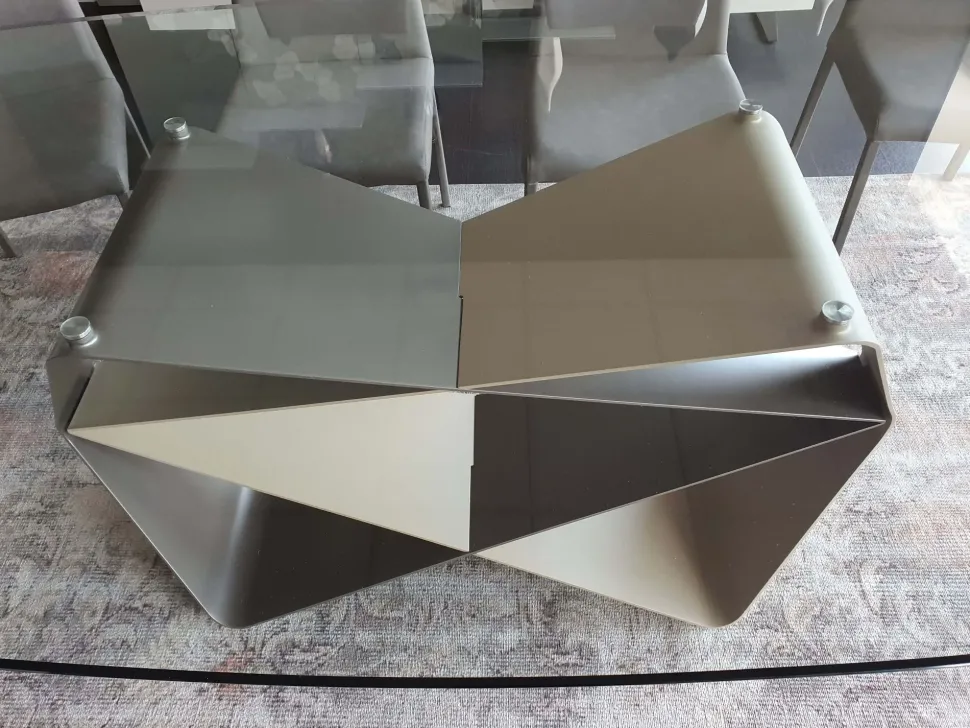 Tavolo in vetro ellittico Gem Ozzio a prezzo ribassato