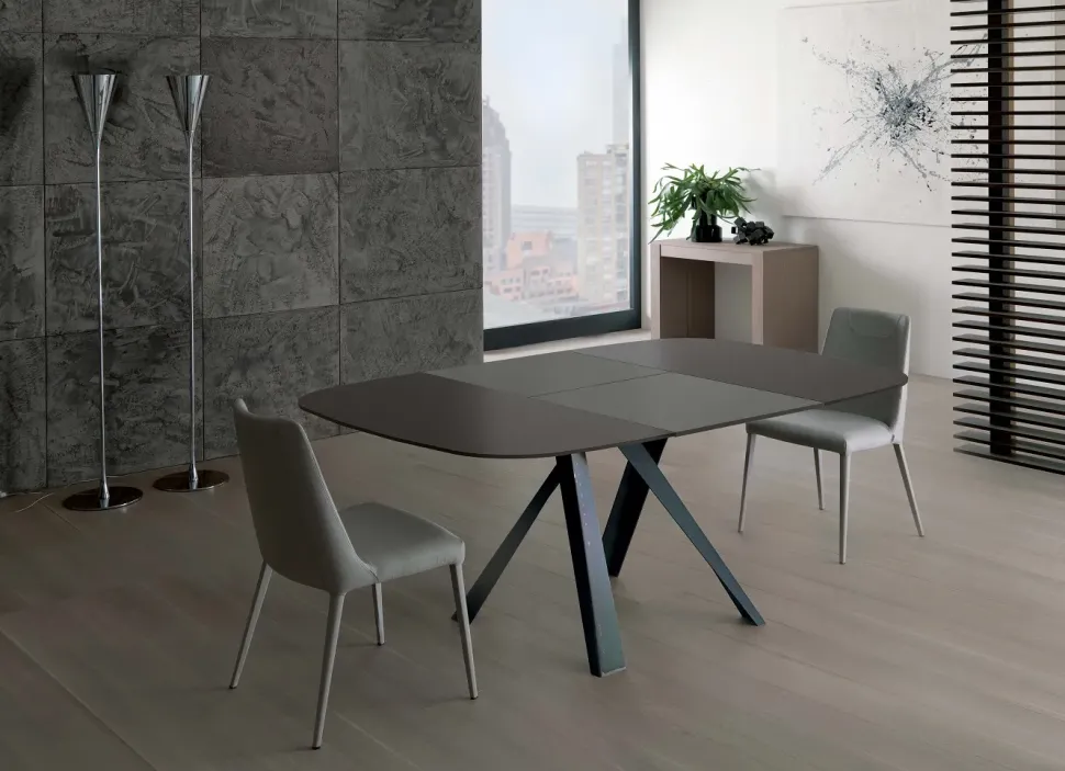 Tavolo in vetro quadrato Bombo allungabile Ozzio a prezzo scontato