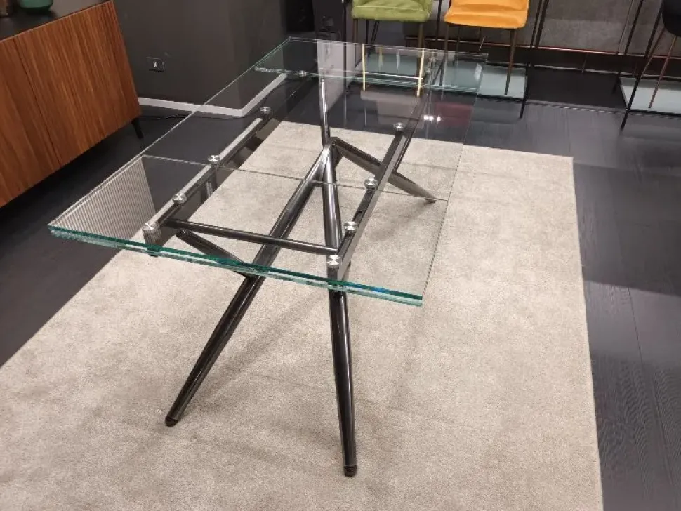 Tavolo in vetro rettangolare Bridge Bontempi a prezzo ribassato