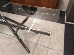 Tavolo in vetro rettangolare Bridge Bontempi a prezzo ribassato