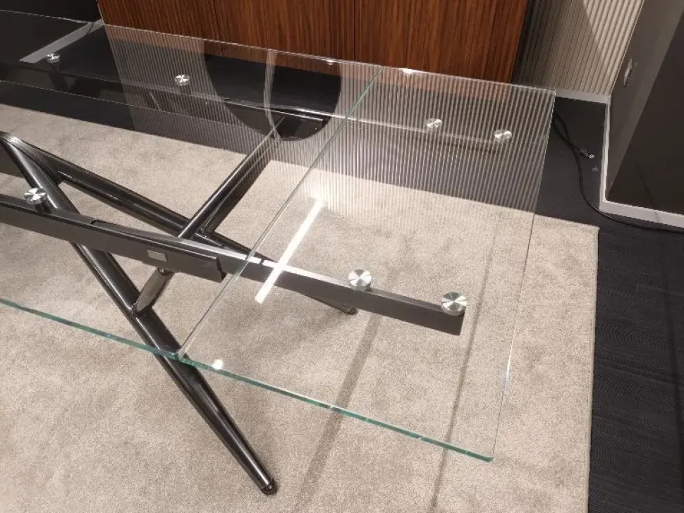 Tavolo in vetro rettangolare Bridge Bontempi a prezzo ribassato