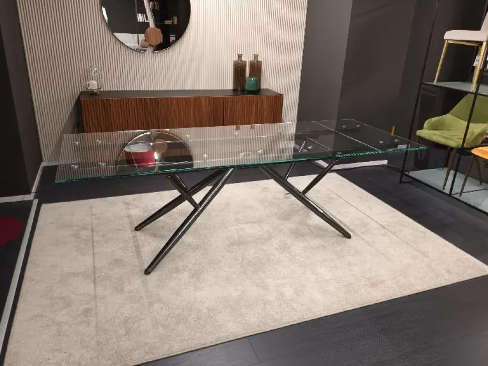 Tavolo in vetro rettangolare Bridge Bontempi a prezzo ribassato