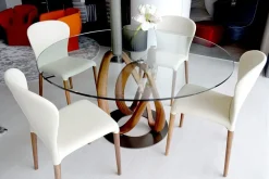 Tavolo in vetro rotondo Infinity Porada in offerta outlet