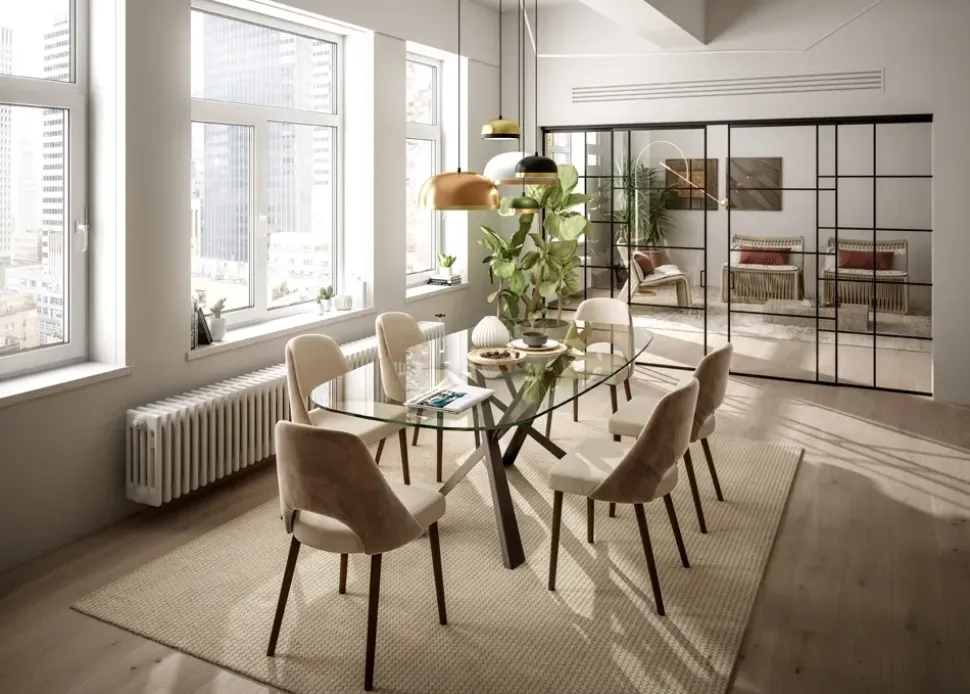 Tavolo in vetro sagomato Diago Easyline a prezzo scontato