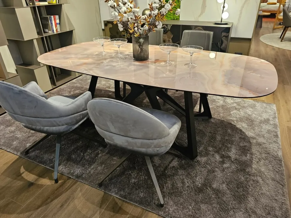 Tavolo in vetro sagomato Papillon Ozzio a prezzo scontato