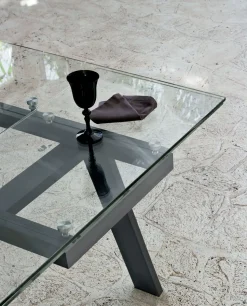 Tavolo Marte Collezione esclusiva in vetro Allungabile