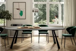 TAVOLO Md work Tavolo rotondo allungabile cemento SCONTATO a PREZZI OUTLET