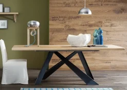 Tavolo Metal in legno rovere massello di Alta corte scontato del 30%