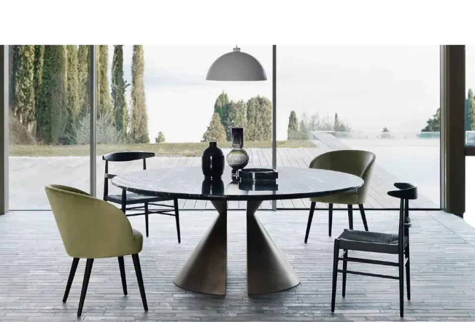 Tavolo Ninbo in ceram. rotondo. Prezzo scontato da Presotto!