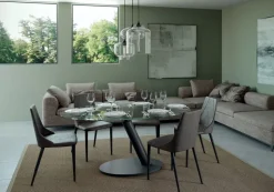 Tavolo One Easyline in vetro Ovale allungabile scontato 30%