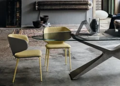 Tavolo ovale in vetro Ratatani di Artigianale in Offerta Outlet