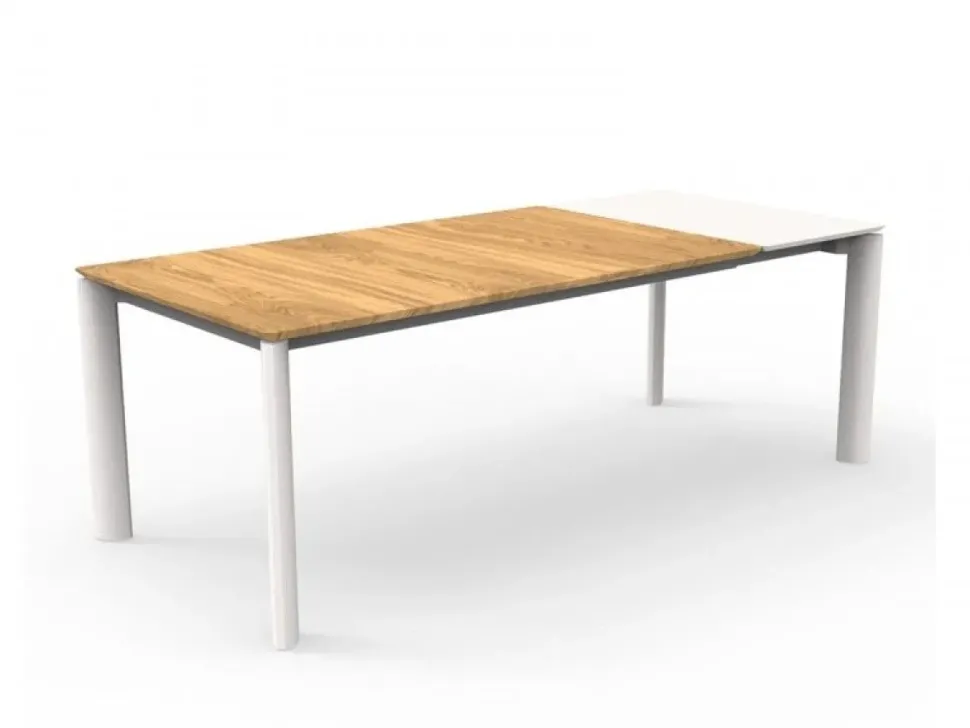 Tavolo per l'esterno modello Domino da 160/215 teak/bianco Talenti con forte sconto